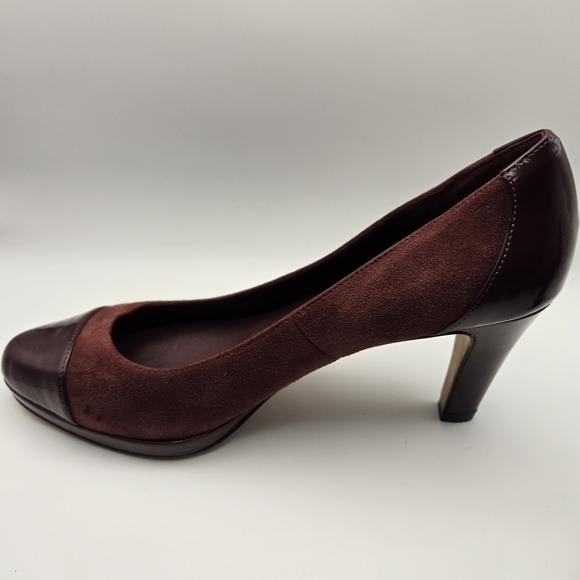 Cole Haan Maroon Suede Heels - Picture 4 of 14